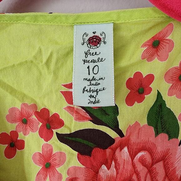 Free People Boho Fairy Grunge Blouse Floral Lace 10 Green - Picture 3 of 11